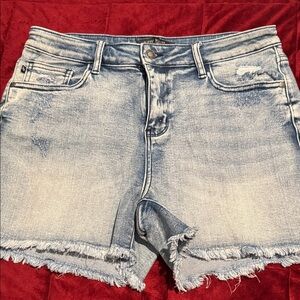 Judy Blue Light Blue Distressed Jean Shorts